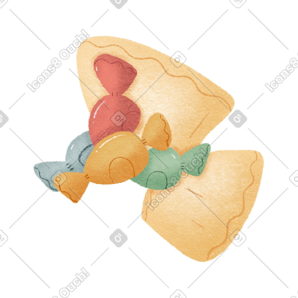 Caramelle illustrazione in stile Woolly scarica in PNG, SVG