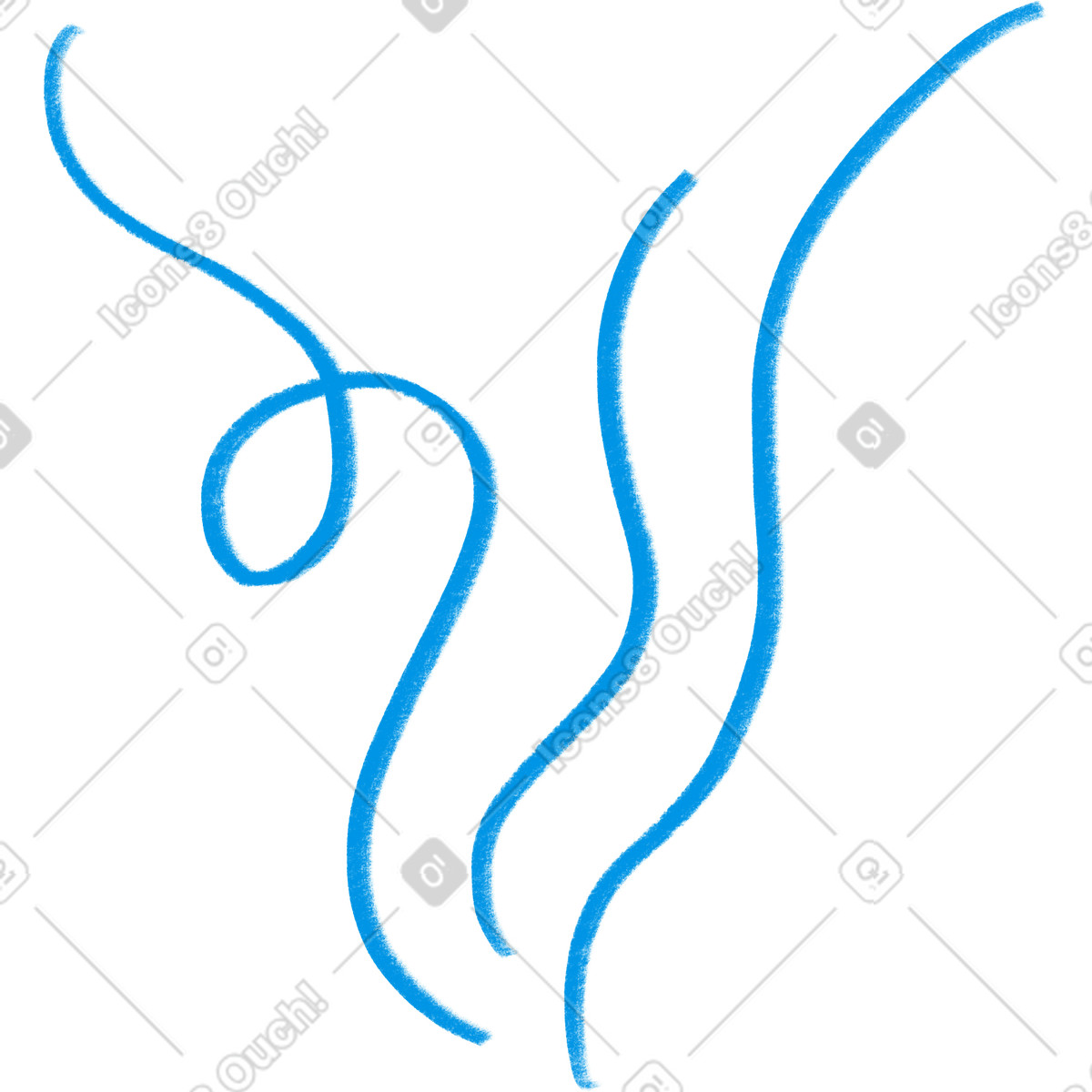 Doodle 스타일의 Blue curvy steam lines 일러스트레이션 PNG, SVG 다운로드