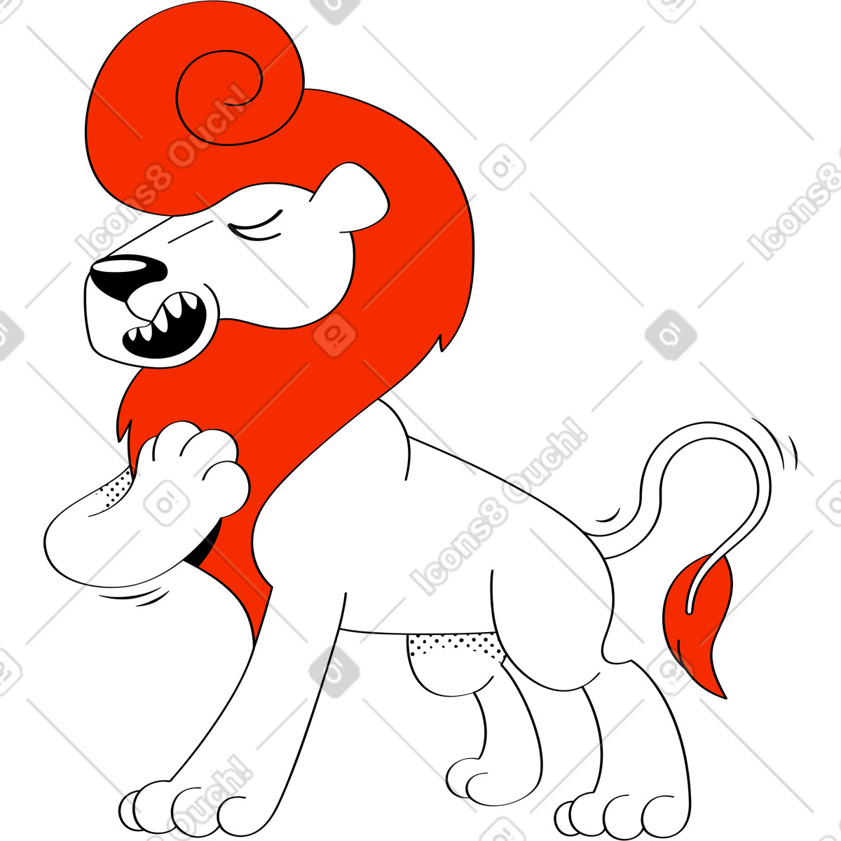 Löwe-Illustration im Looney-Stil als Download in PNG, SVG