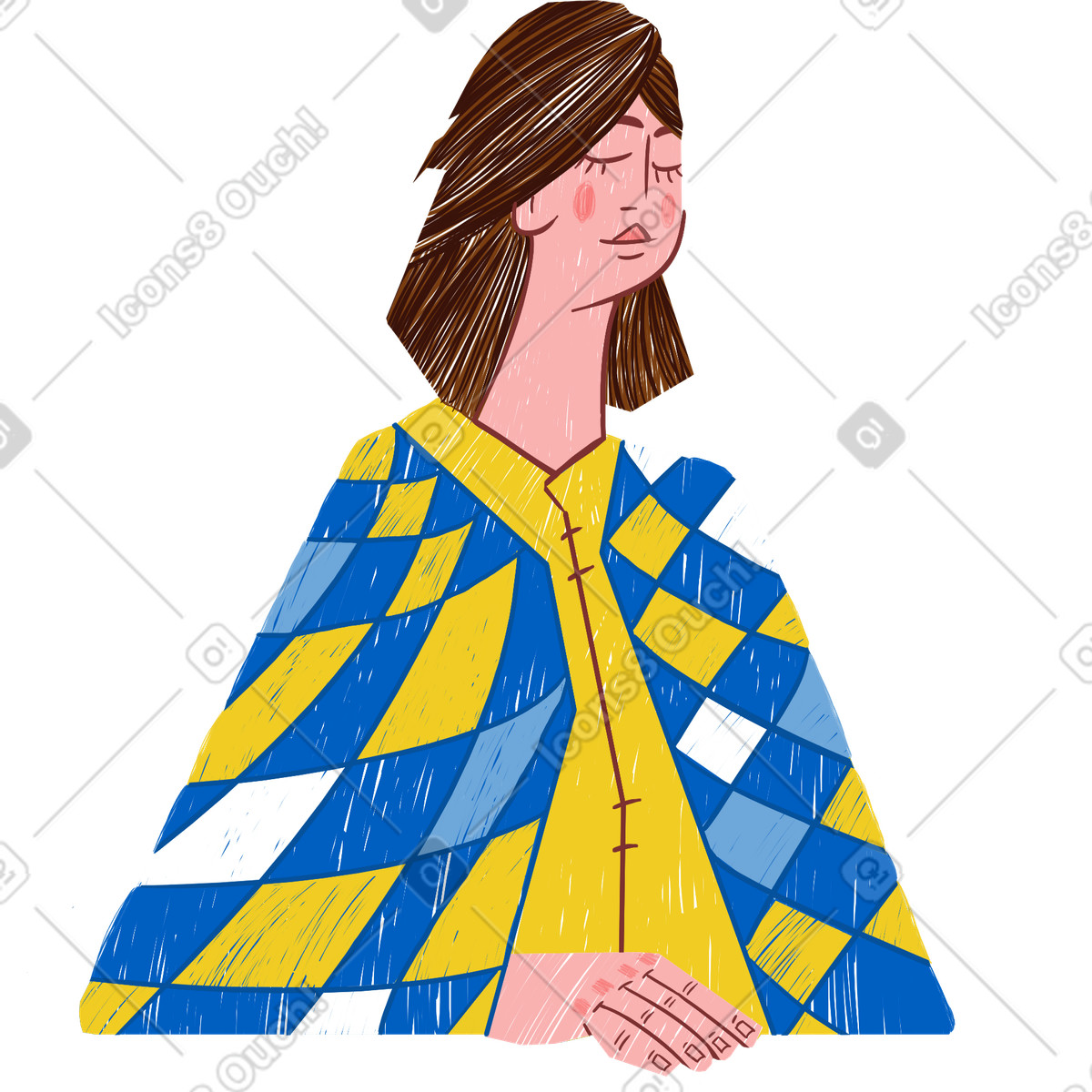 Ilustración Mujer en estilo Sleepy a descargar en PNG y SVG