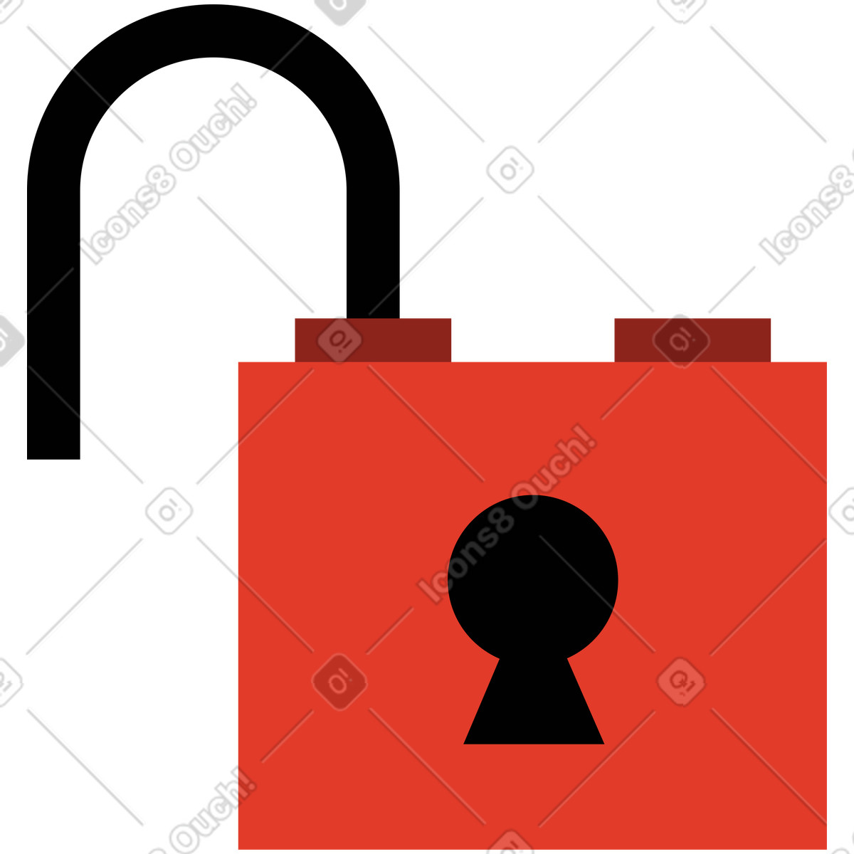Unlocked illustration in Burgundy style download in PNG, SVG