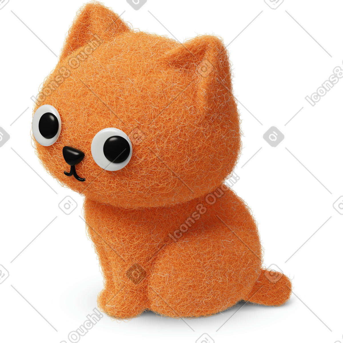 Ilustração de Cute ginger kitten sitting sideways em no estilo Experimental para baixar em PNG, SVG
