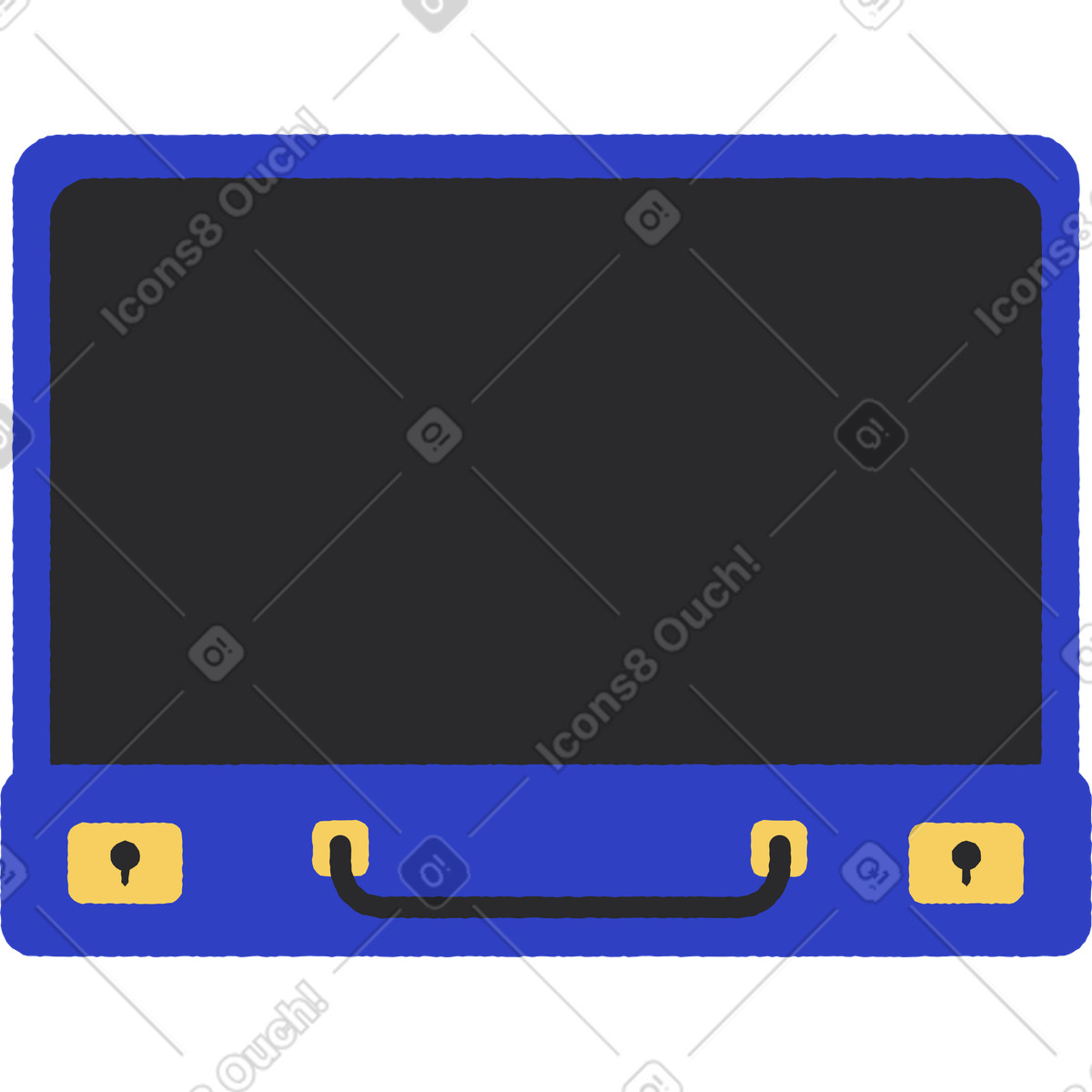 Ilustração de Blue open suitcase em no estilo Pablo para baixar em PNG, SVG