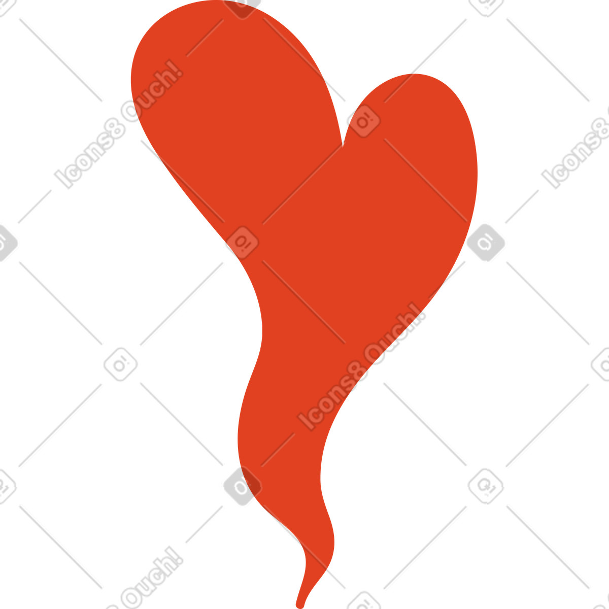 Ilustración Corazón ondulado rojo en estilo Jelly a descargar en PNG y SVG