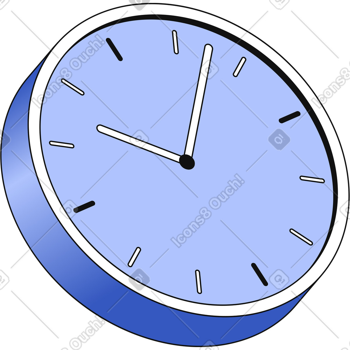 Wall clock illustration in Techny style download in PNG, SVG