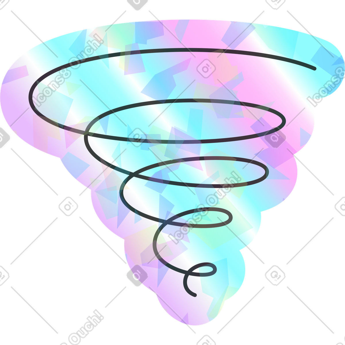Ilustración Tornado en estilo Holostickers a descargar en PNG y SVG