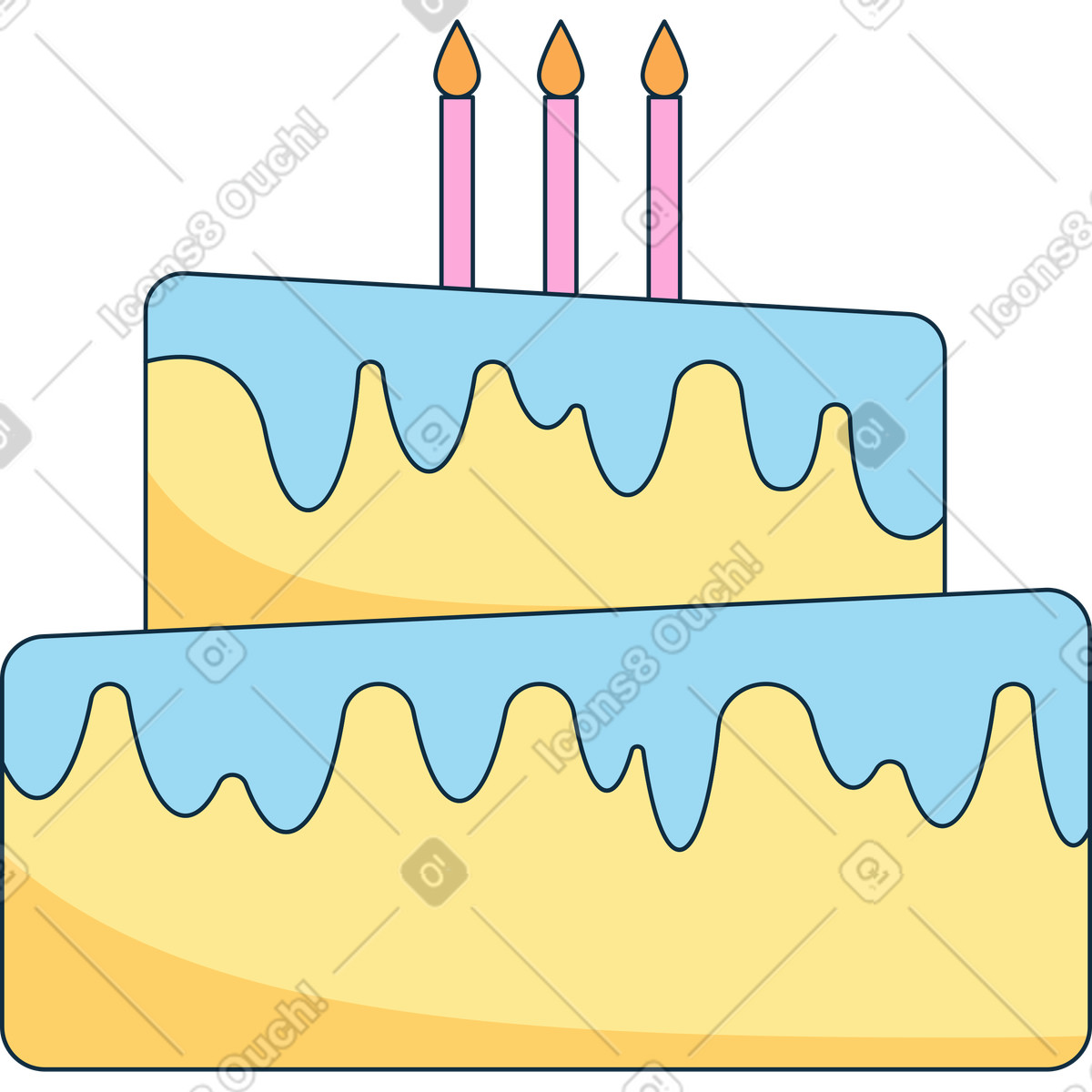Kuchen-Illustration im Bubble gum-Stil als Download in PNG, SVG