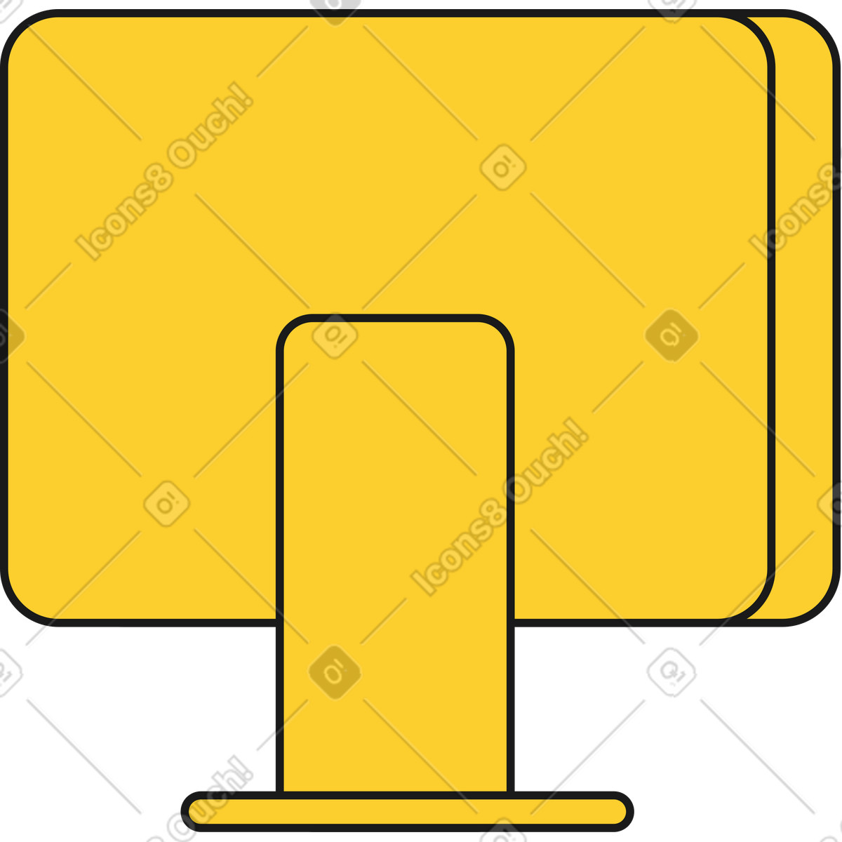 Display del pc indietro illustrazione in stile Taxi scarica in PNG, SVG