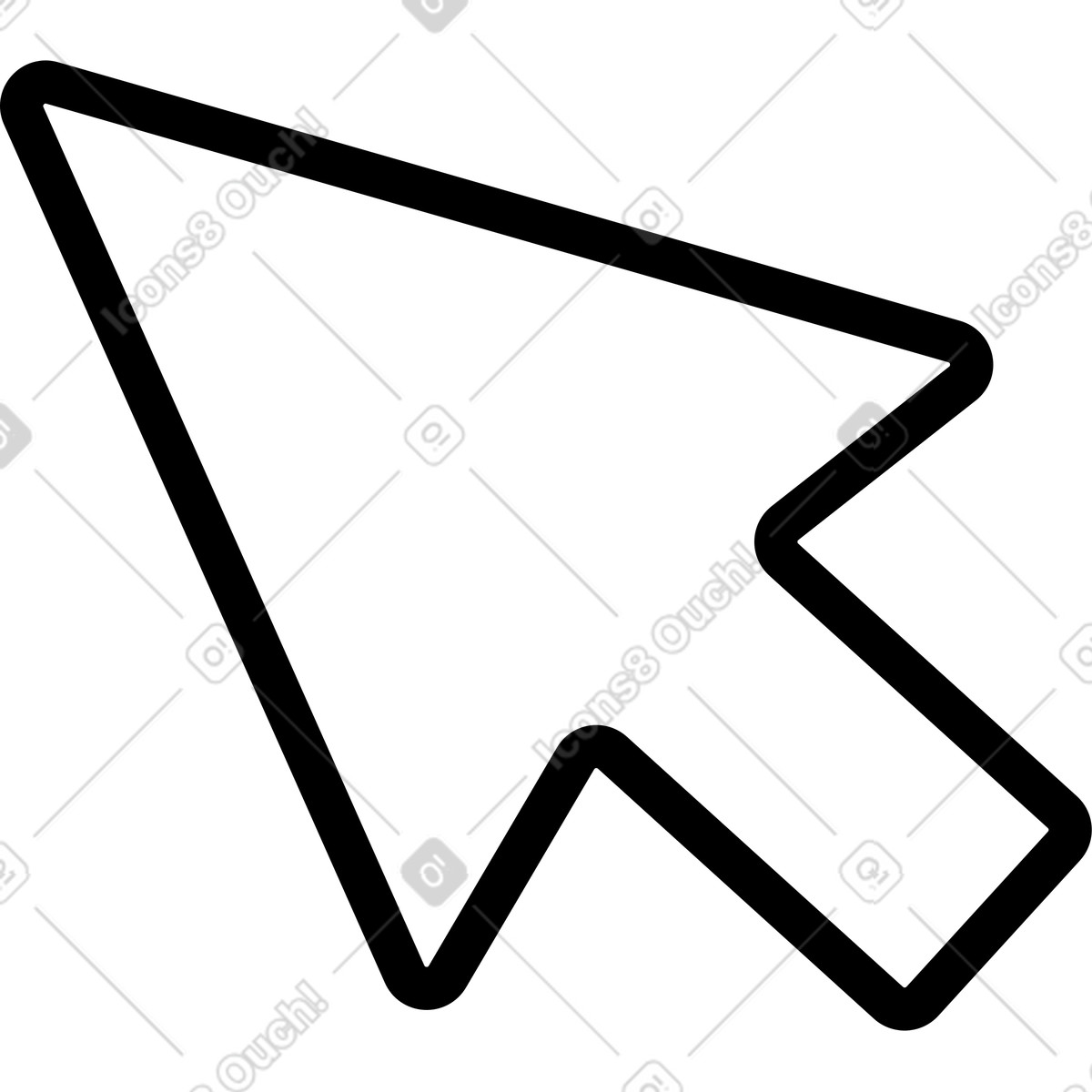 Cursor arrow illustration in Juicy style download in PNG, SVG