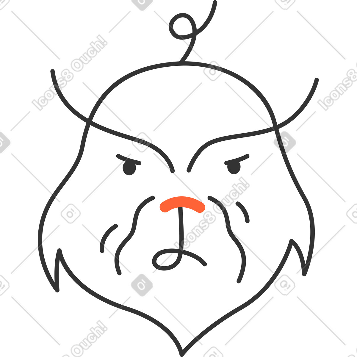Ilustración Grinch en estilo Crayon a descargar en PNG y SVG