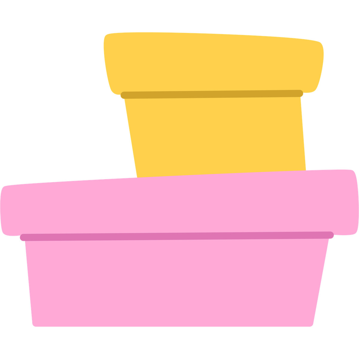 Yellow and pink boxes-Illustration im Bouncy-Stil als Download in PNG, SVG