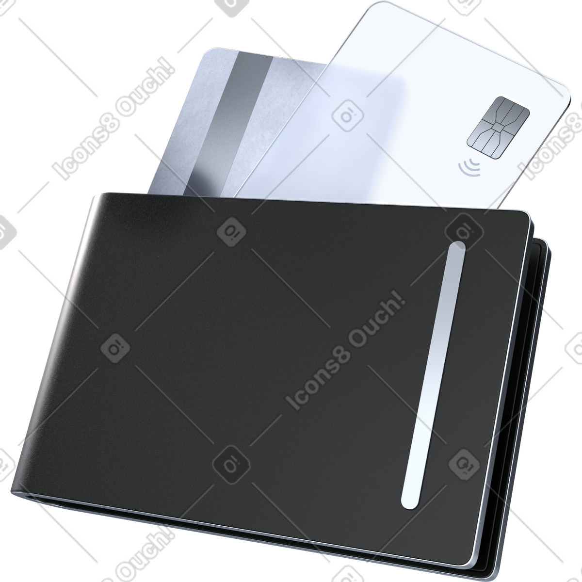 Digital wallet, Contactless payment cards, Online banking security illustration in 3D Pro style download in PNG, SVG