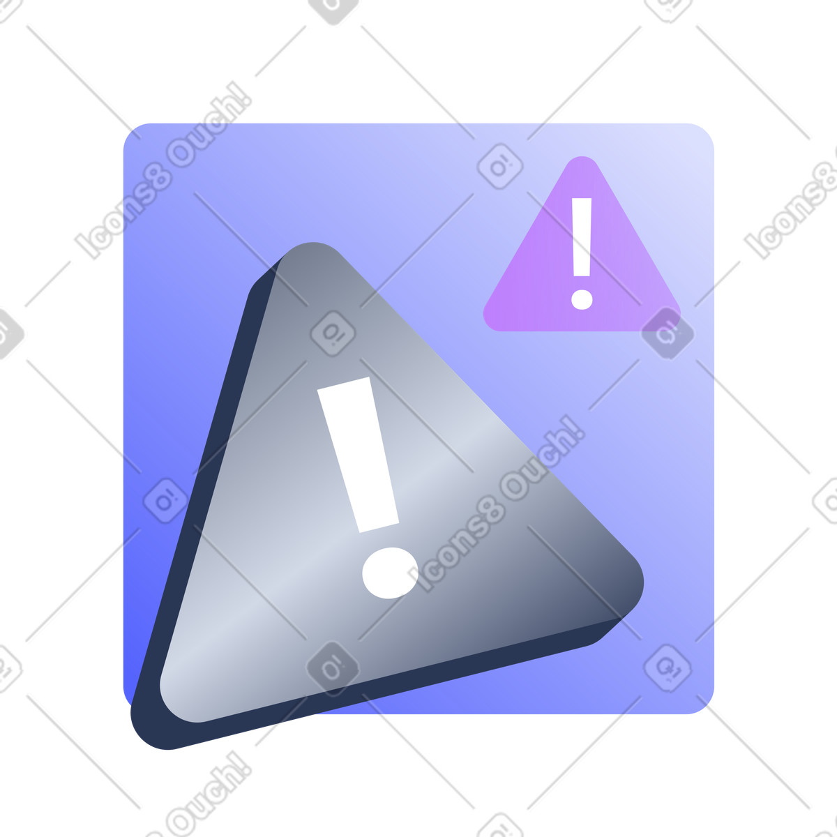 Error Icon, System Warning, Malfunction Alert illustration in Lucent style download in PNG, SVG