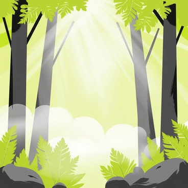 A mysterious fog weaving through the forest, giving it an ethereal appearance