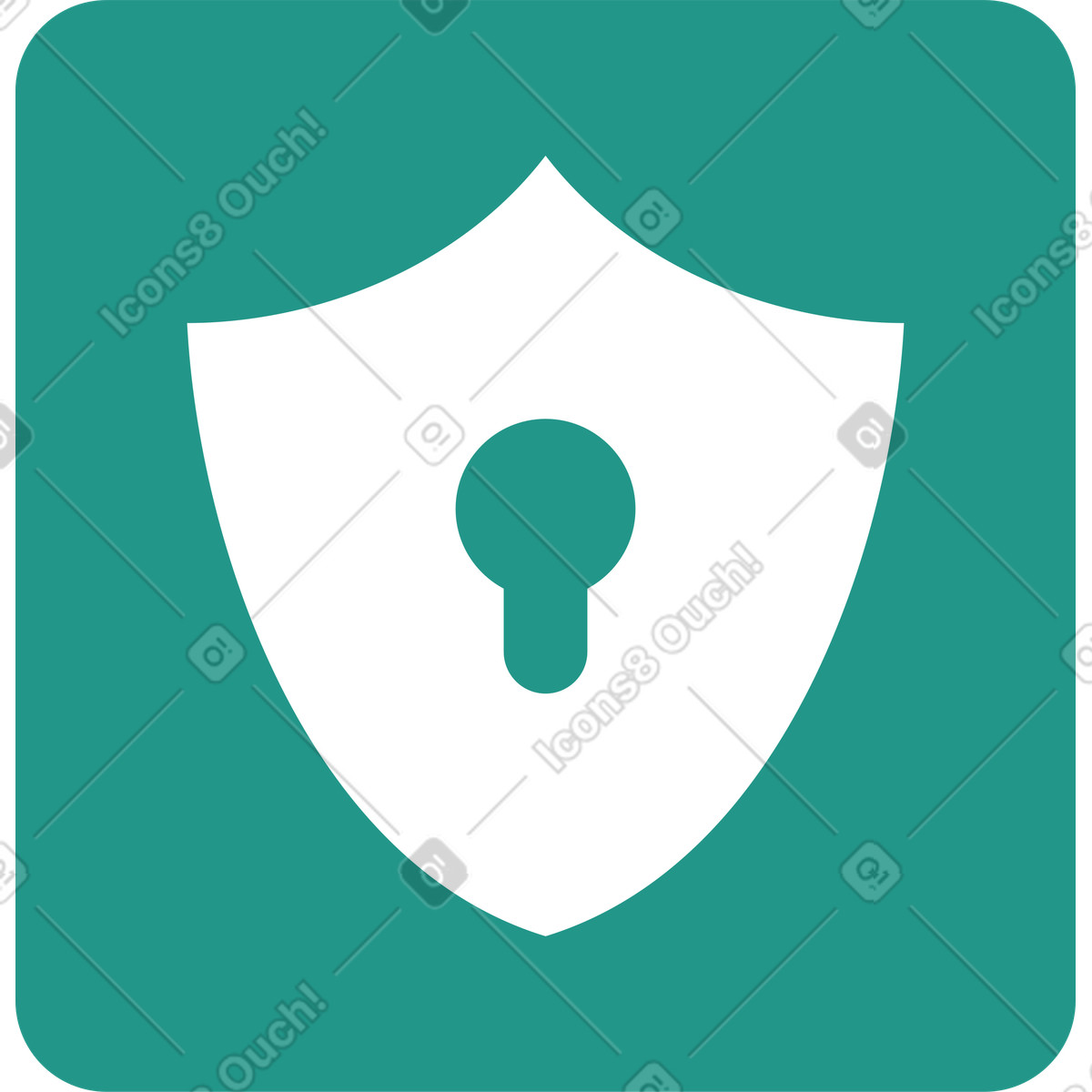 Ilustração de Green rectangular security icon em no estilo Boba para baixar em PNG, SVG
