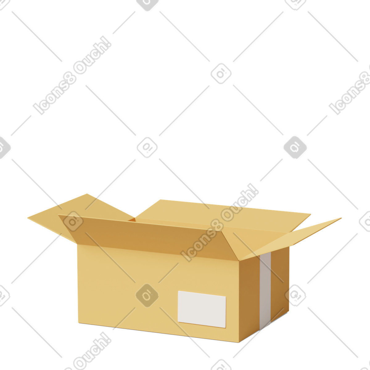Ilustração de Open cardboard box em no estilo 3D Casual life para baixar em PNG, SVG