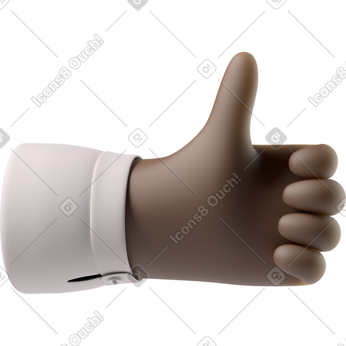 下载 3D Hands Fun&Wild 风格的 黑皮肤手竖起大拇指 插画，支持 PNG、SVG 格式