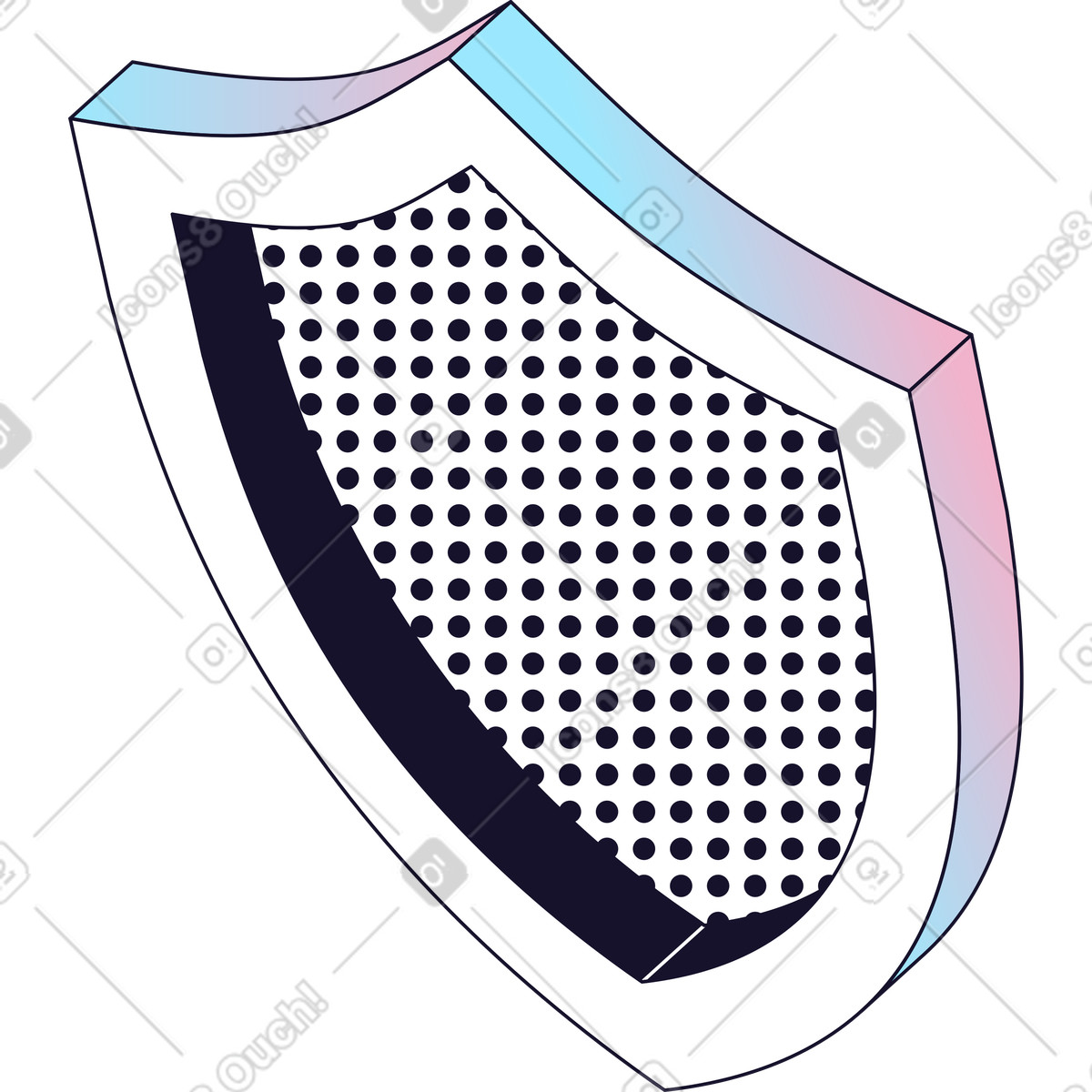 Security shield illustration in Node style download in PNG, SVG