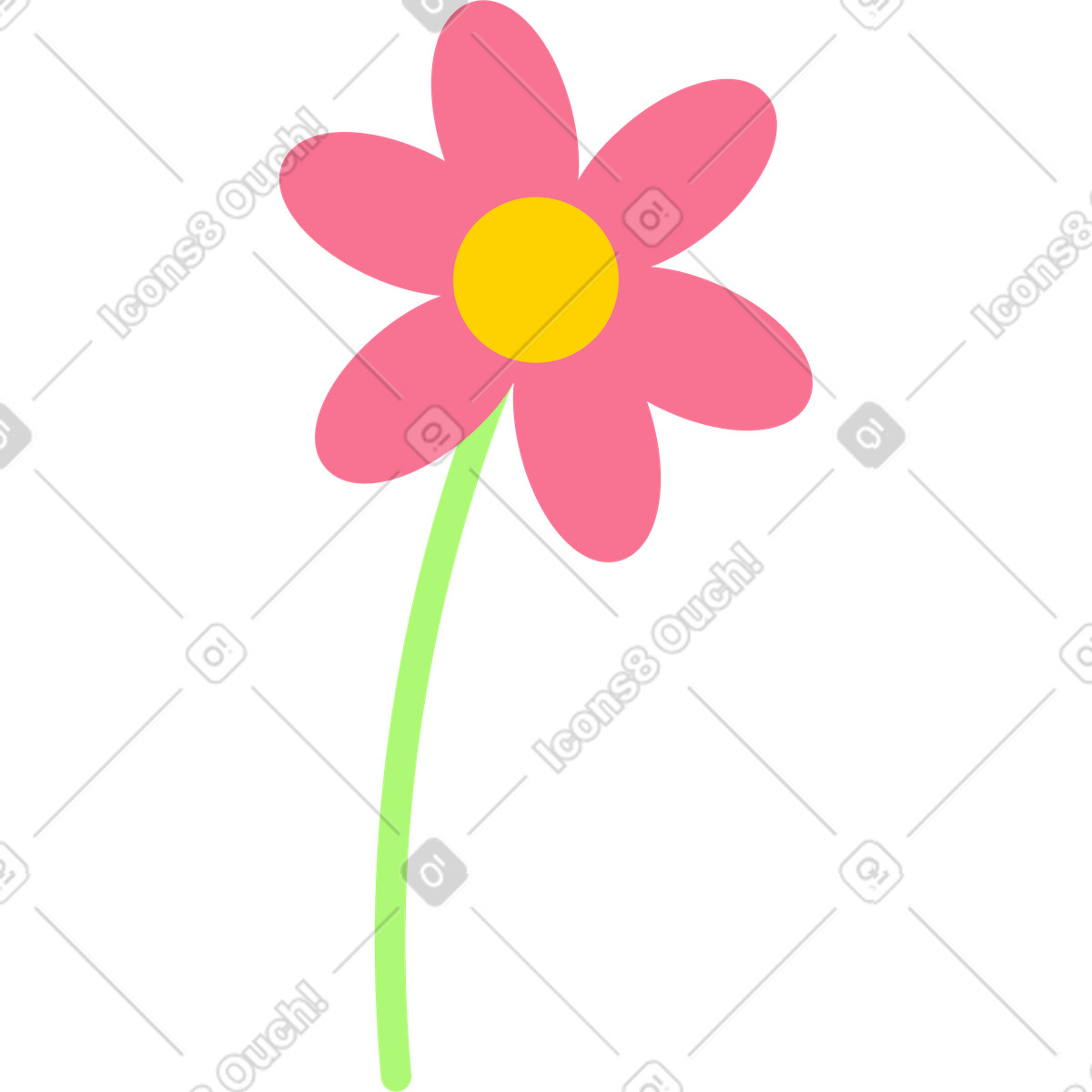 Blume-Illustration im Giggle-Stil als Download in PNG, SVG