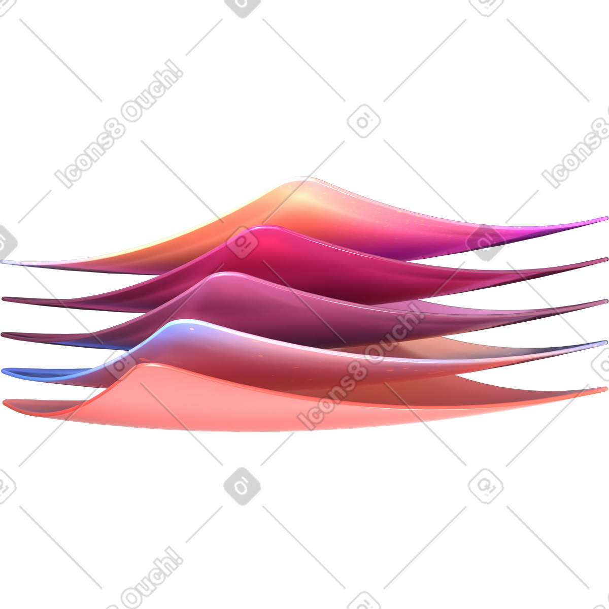Illustration Cartes en plastique dégradées empilées dans le style 3D Glassy à télécharger aux formats PNG, SVG