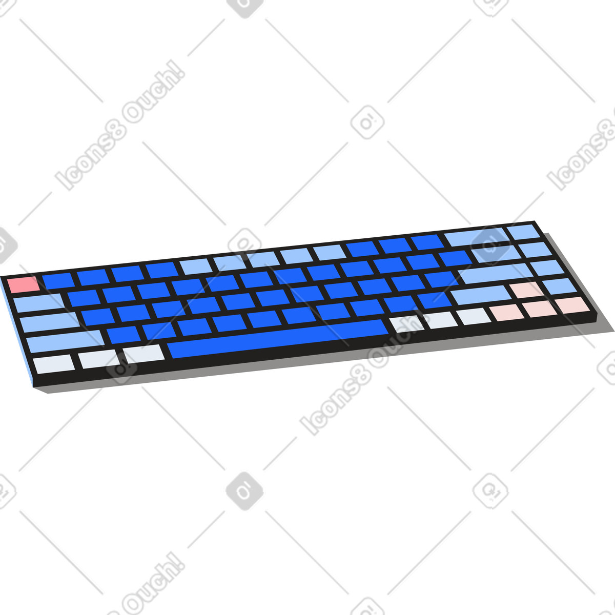 Keyboard illustration in Editorial style download in PNG, SVG