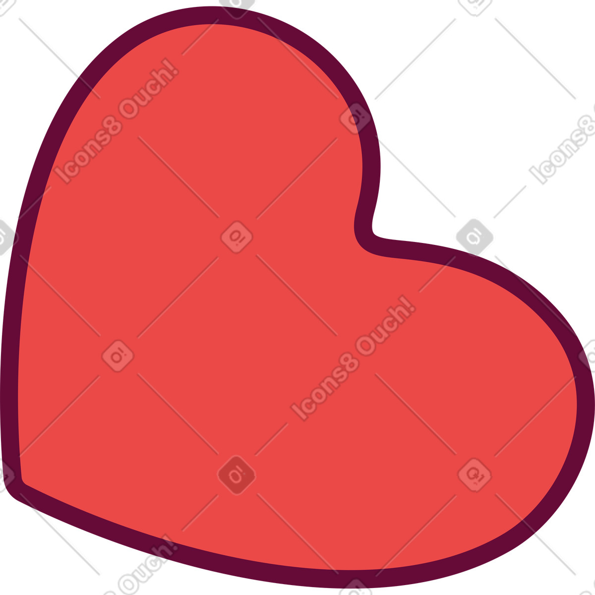 Ilustración Corazón rojo en estilo Handy a descargar en PNG y SVG