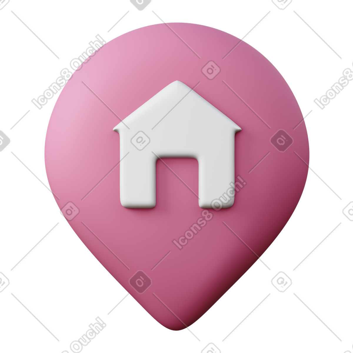 Home address illustration in 3D Sugary style download in PNG, SVG