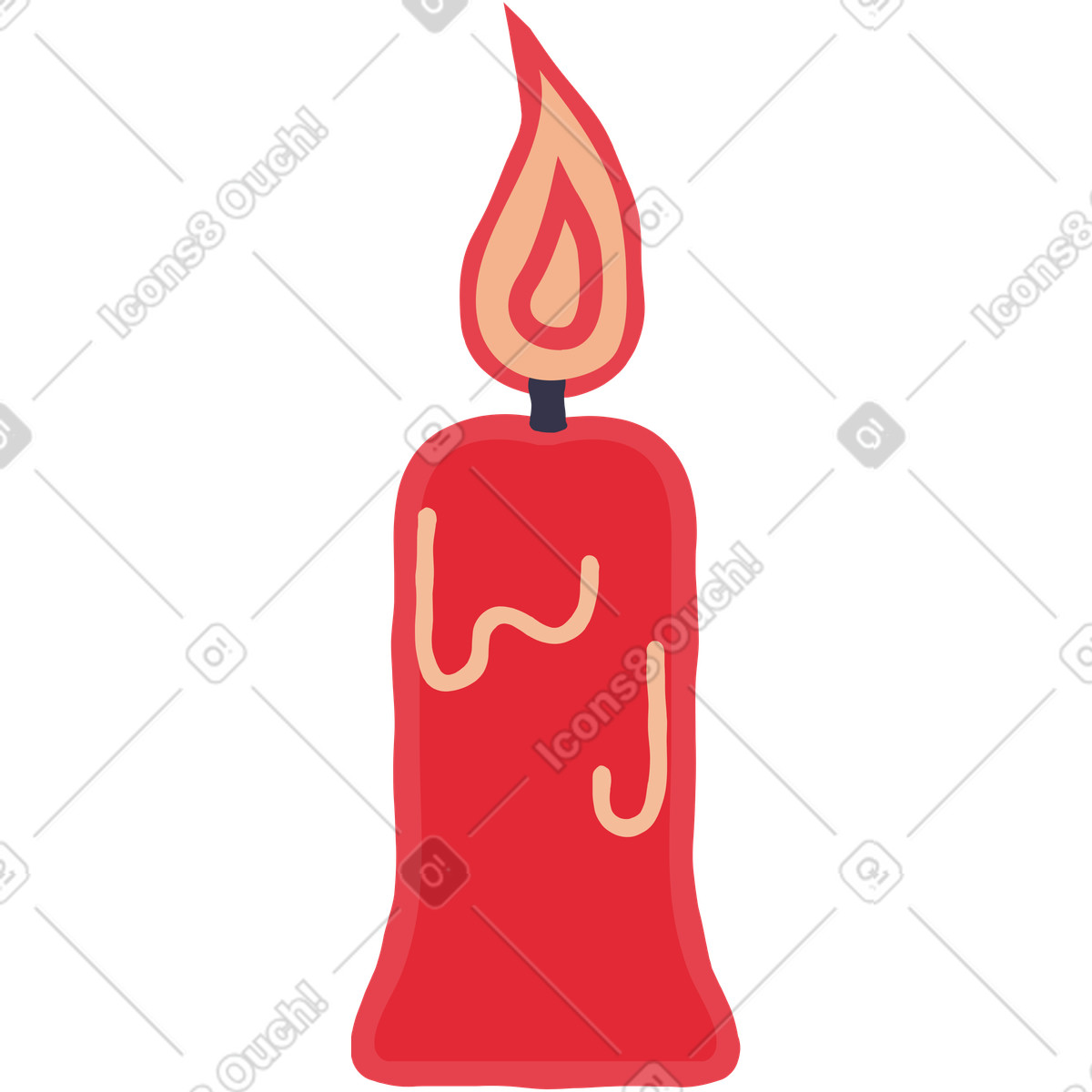 Kerze-Illustration im Stripy-Stil als Download in PNG, SVG