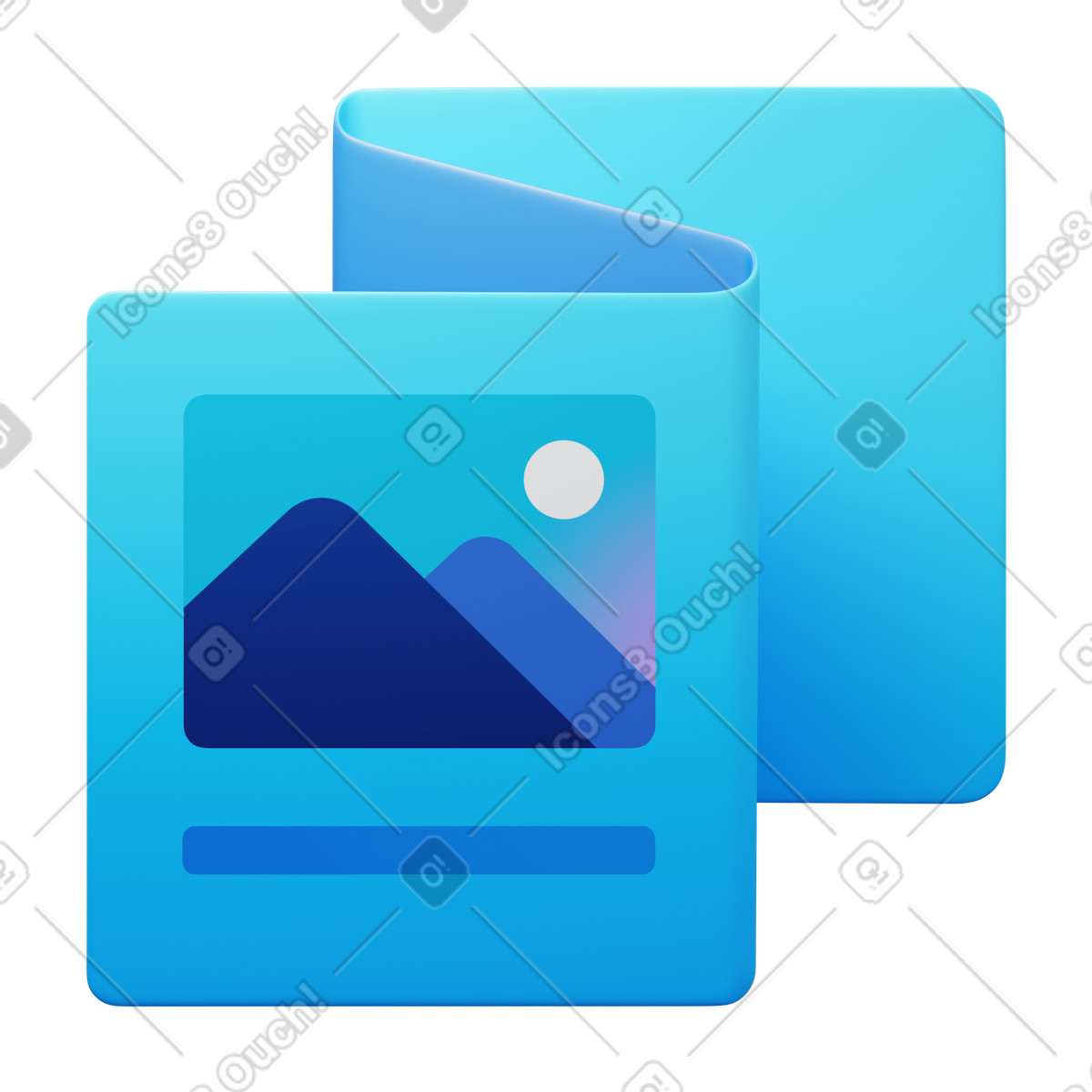 3D Fluency 스타일의 Folded booklet 일러스트레이션 PNG, SVG 다운로드