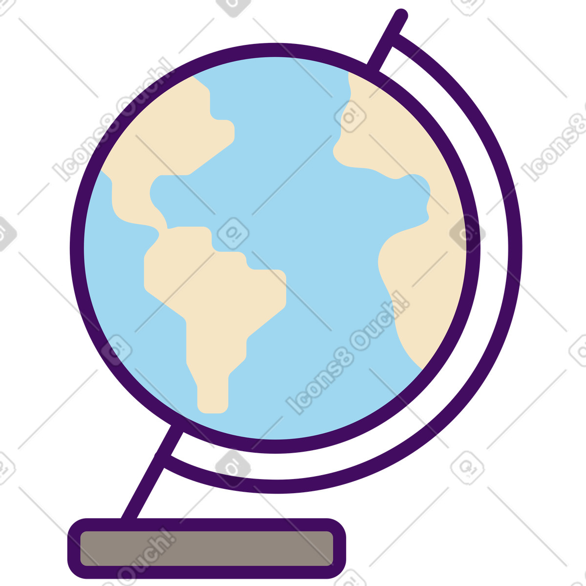 Globe illustration in Simplistic style download in PNG, SVG