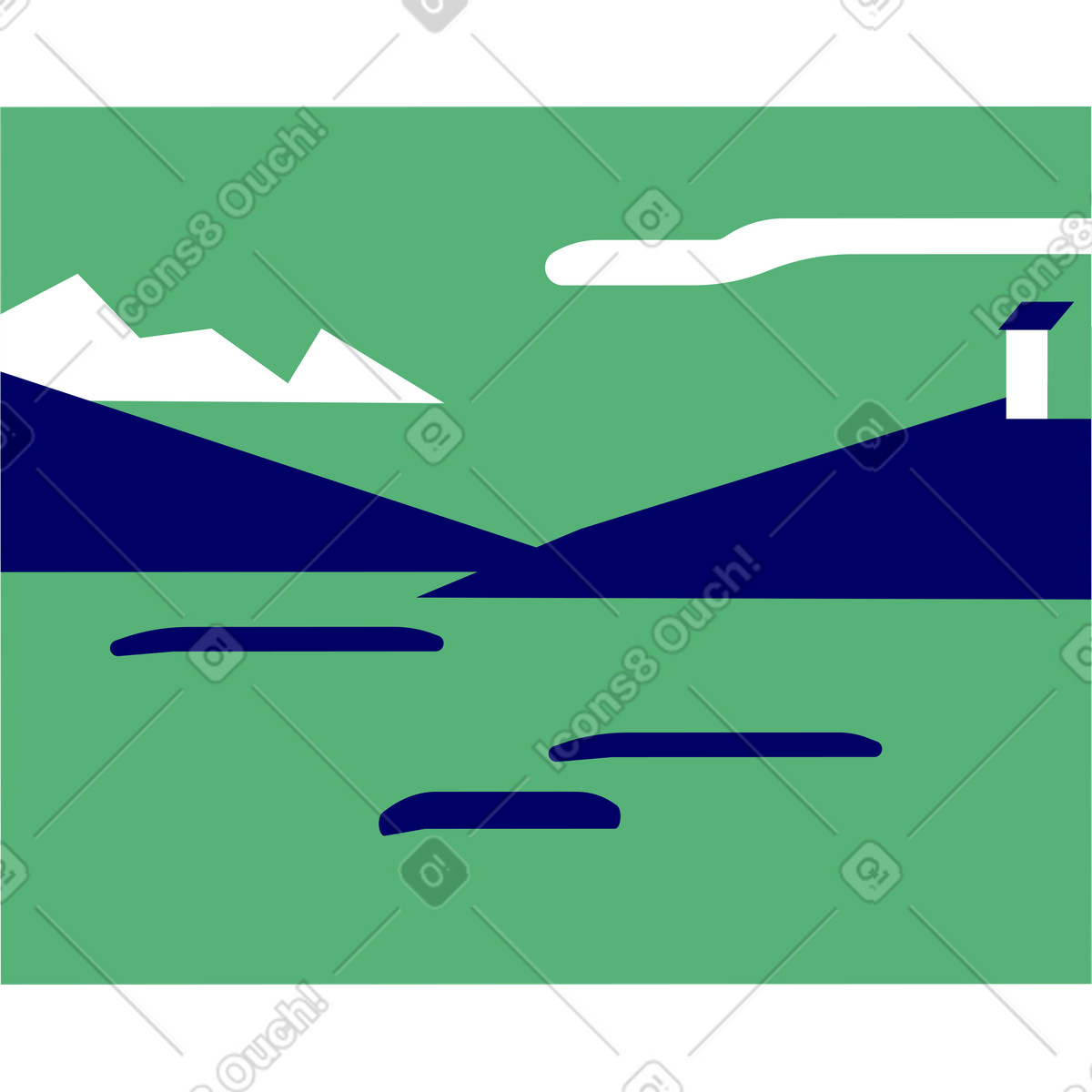 Picture landscape illustration in Lounge style download in PNG, SVG