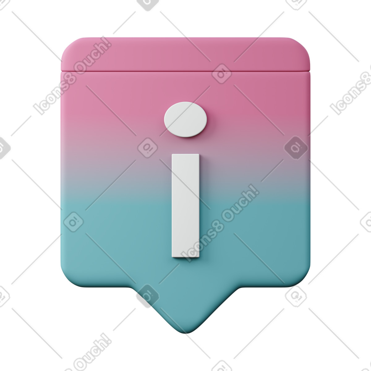 下载 3D Sugary 风格的 Info popup 插画，支持 PNG、SVG 格式