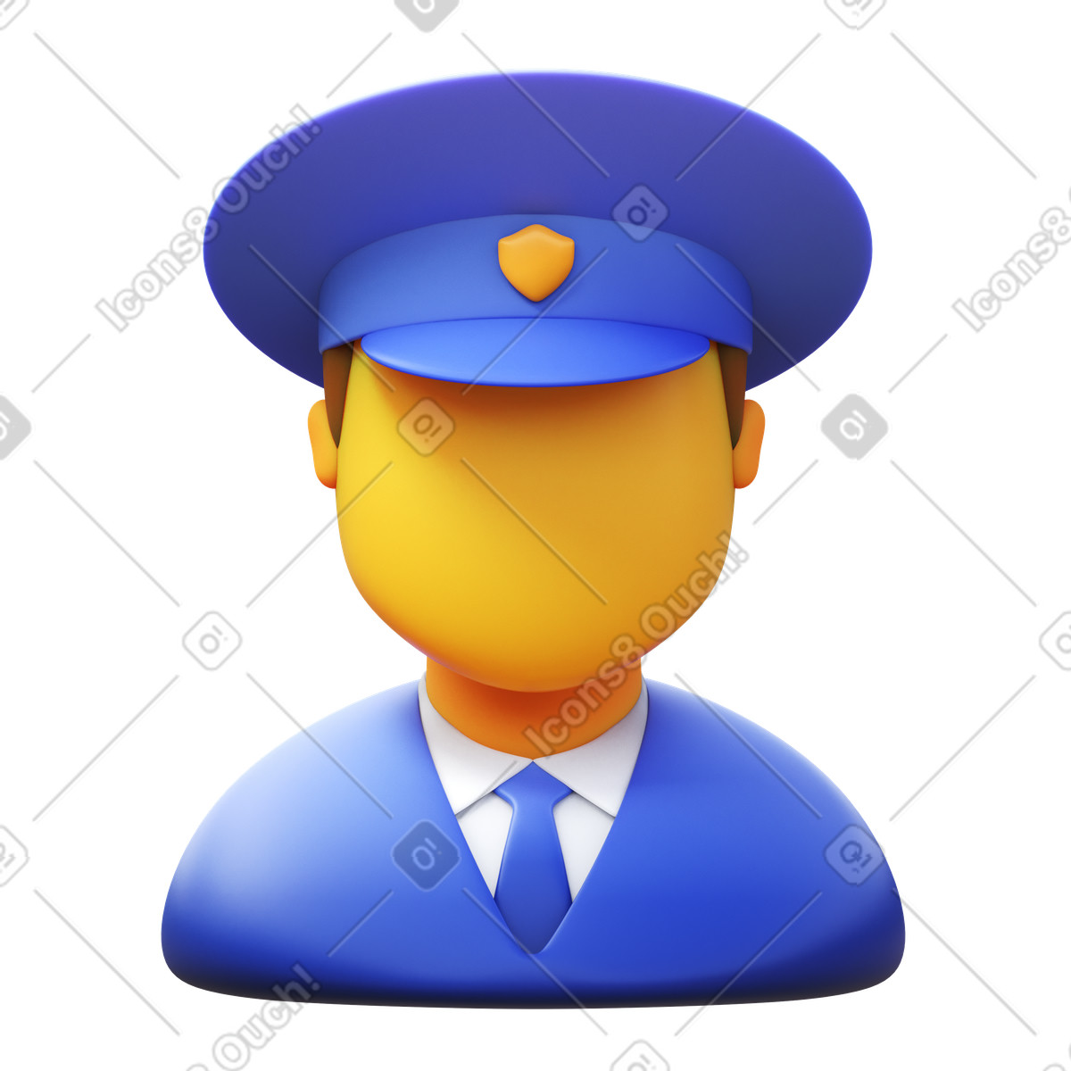 Police illustration in 3D Fluency style download in PNG, SVG