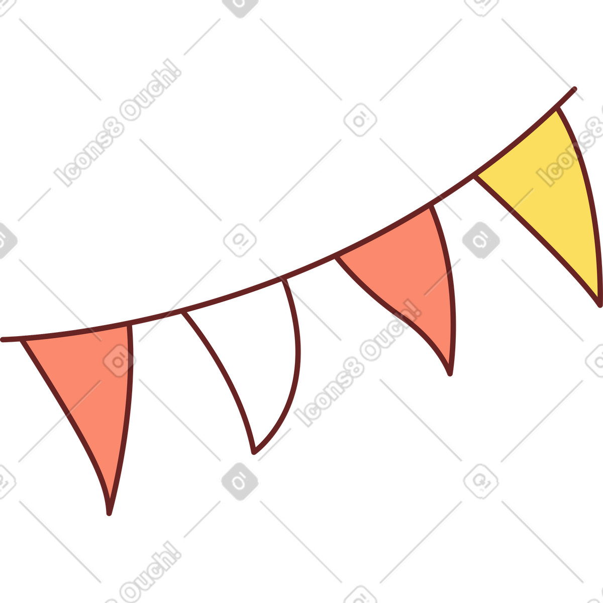 Fahnen an einem seil-Illustration im Storyline-Stil als Download in PNG, SVG