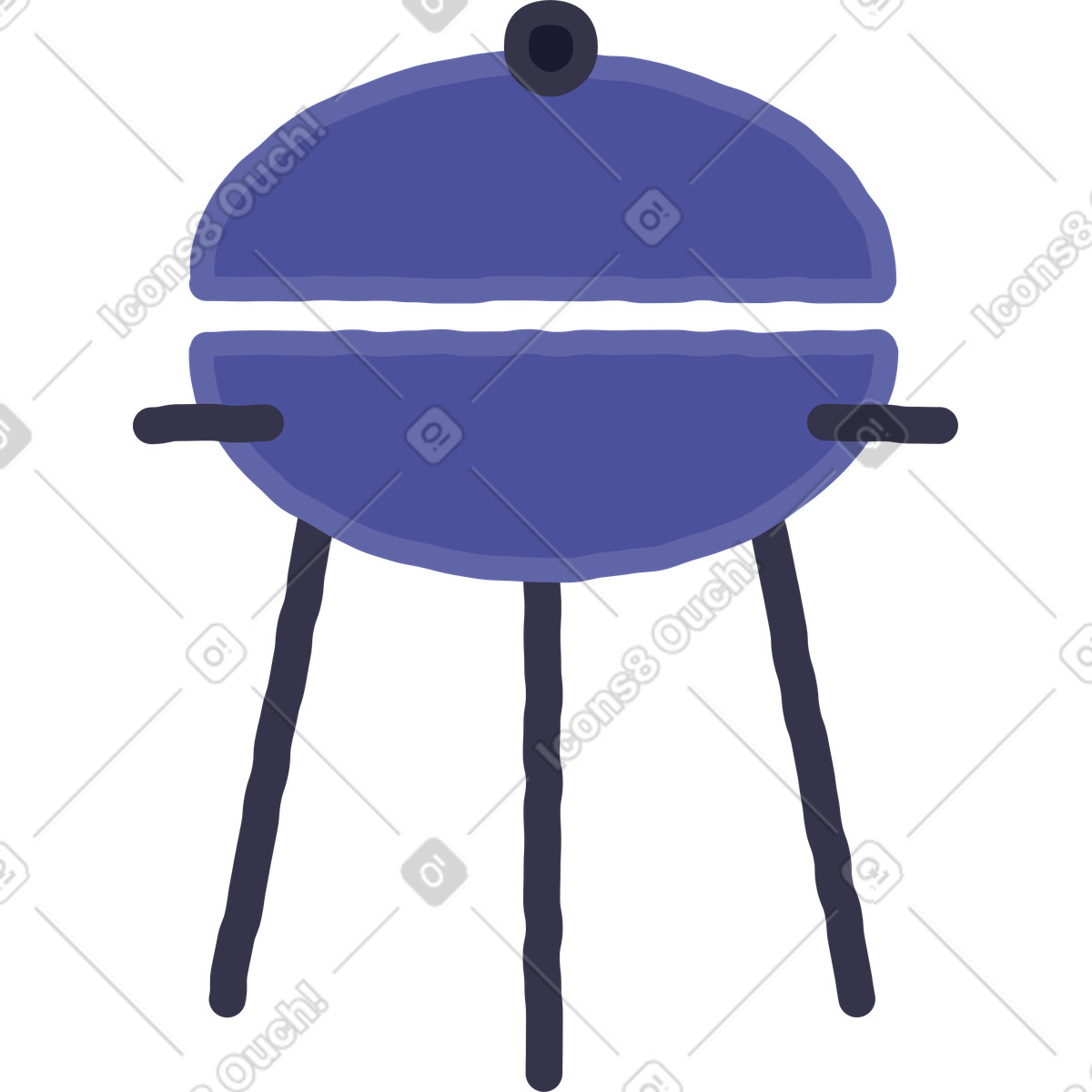 Barbecue illustrazione in stile Stripy scarica in PNG, SVG