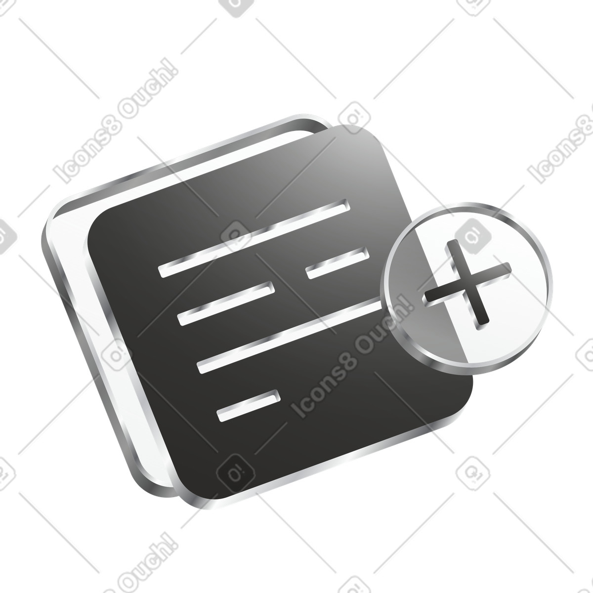 Add note button icon, New document creation illustration in Token style download in PNG, SVG