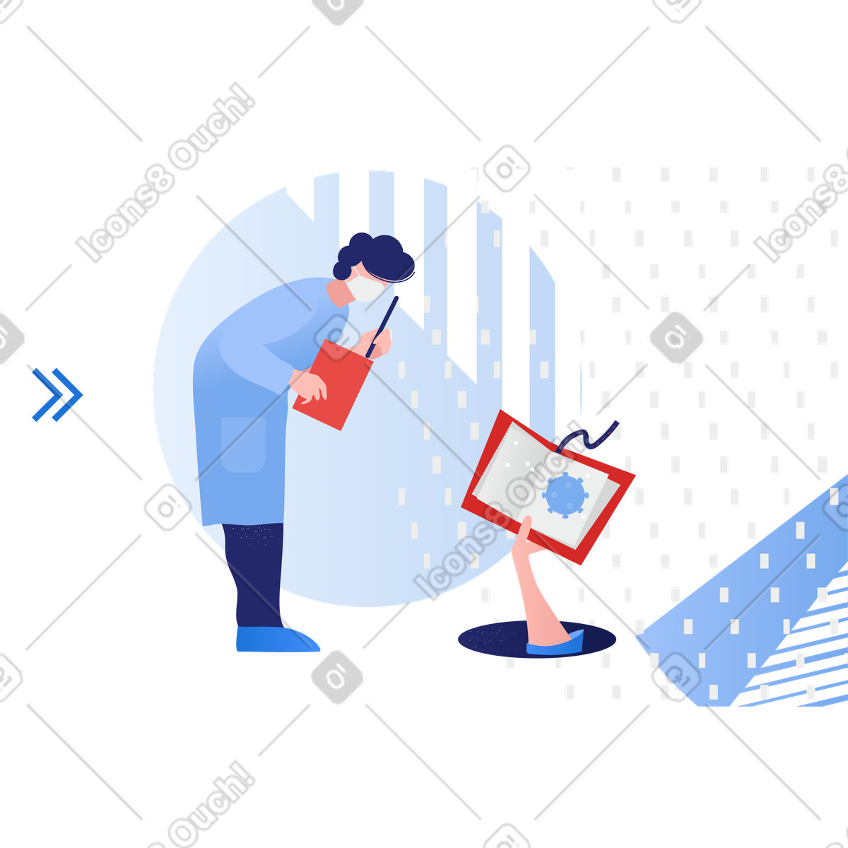 Ilustración Diagnosticado con covid-19 en estilo Clip a descargar en PNG y SVG