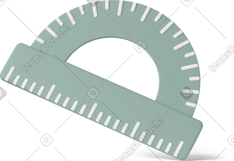 オブジェクト Casual life スタイルの 3D green protractor のイラストをPNG、SVG形式でダウンロード