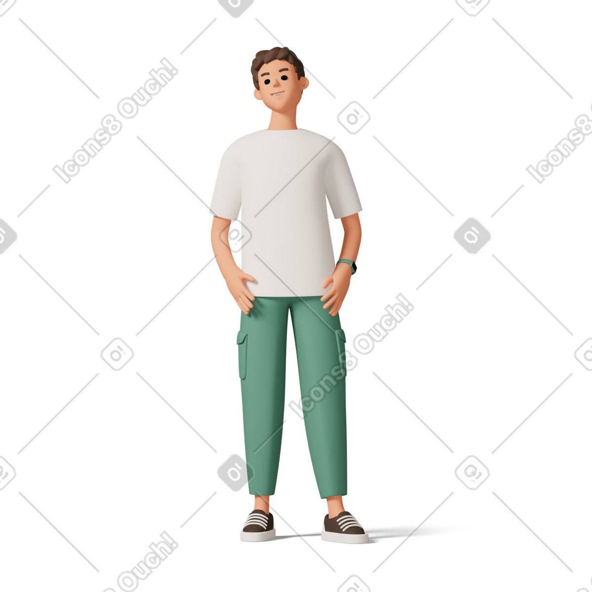 下载 3D Casual life 风格的 Young white man 插画，支持 PNG、SVG 格式