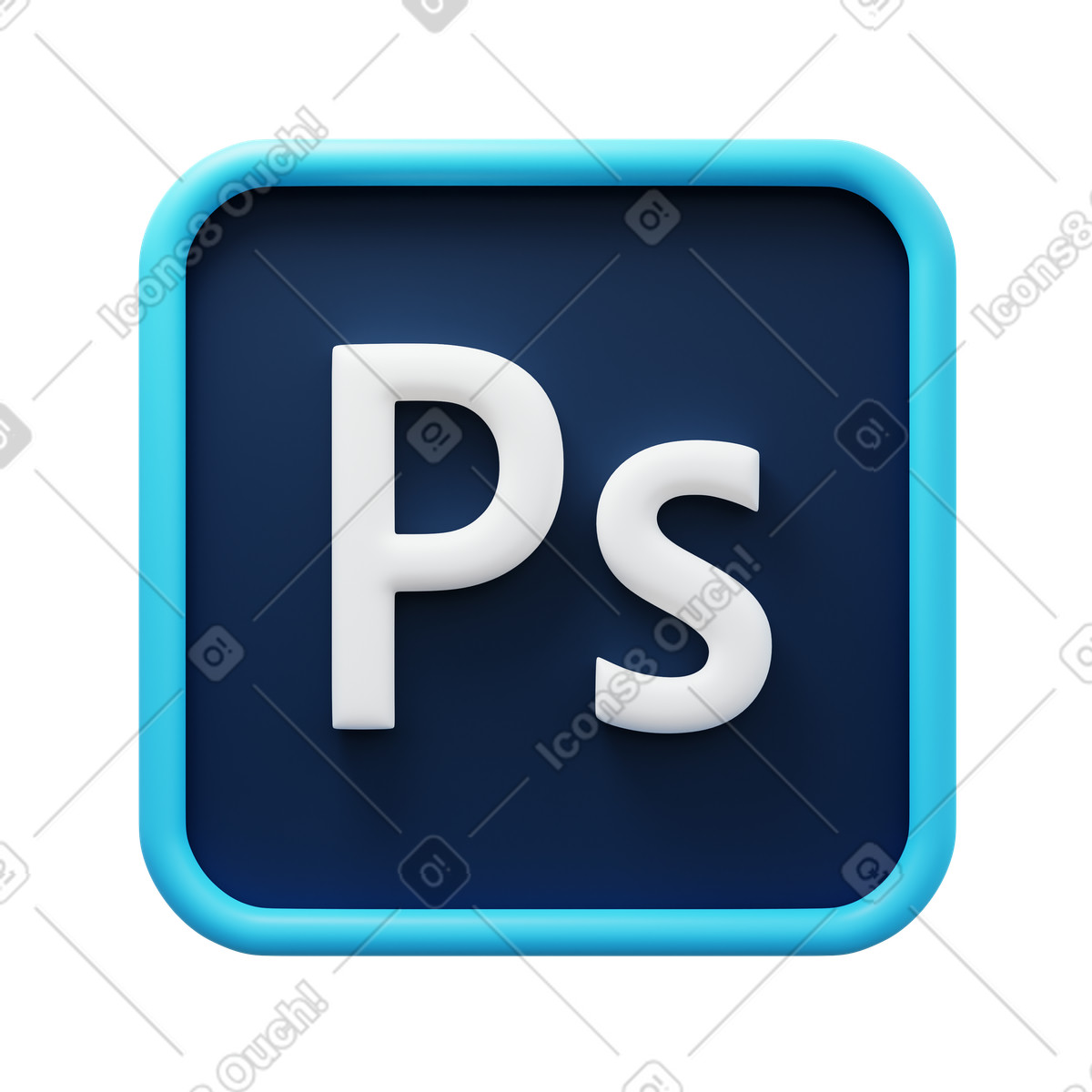 Illustration Adobe photoshop dans le style 3D Fluency à télécharger aux formats PNG, SVG