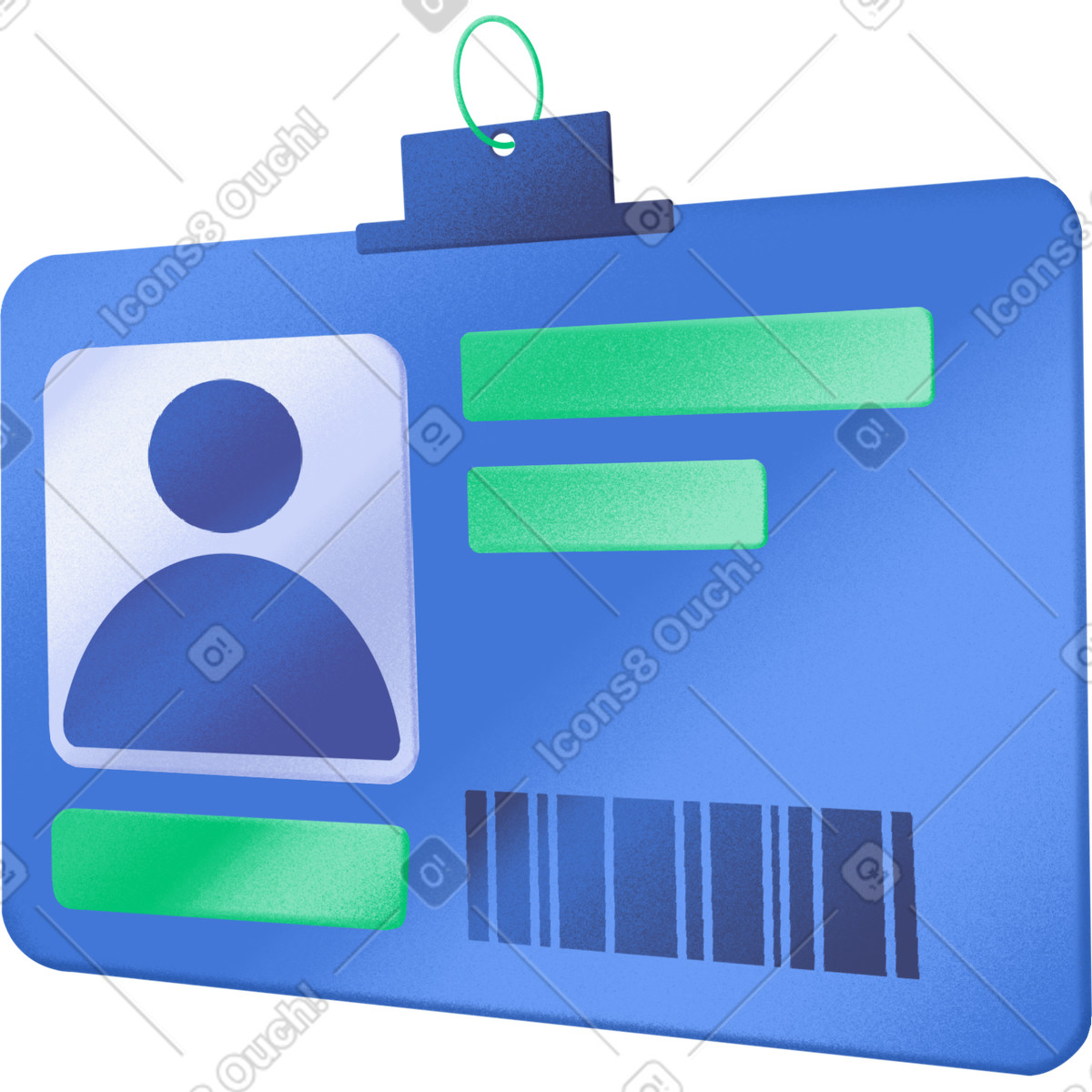 Blue id card illustration in PNG, SVG