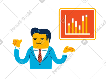 Man presenting analytical data on screen PNG, SVG