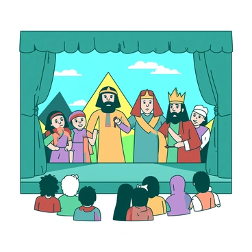 A puppet show reenacting the story of Passover for children