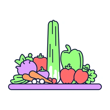 A neatly arranged vegetable display located on a wooden tabletop. Prominently featured is crisp green celery, standing upright in the center. Surrounding the celery are various fresh produce items, including bright red tomatoes, vibrant bell peppers, and deep green leafy vegetables. Carrots with their green tops are positioned at one side, while a bunch of radishes adds splashes of color to the arrangement. The entire display is arranged in an aesthetically pleasing manner, highlighting the freshness and variety of the vegetables.