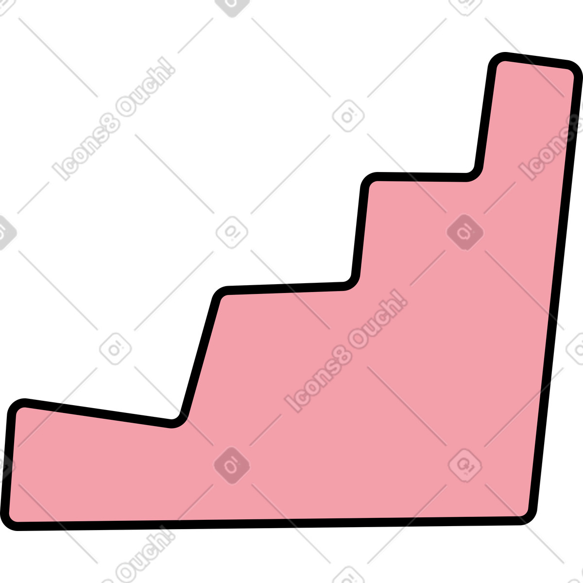 Wiggle スタイルの ピンクの階段 のイラストをPNG、SVG形式でダウンロード