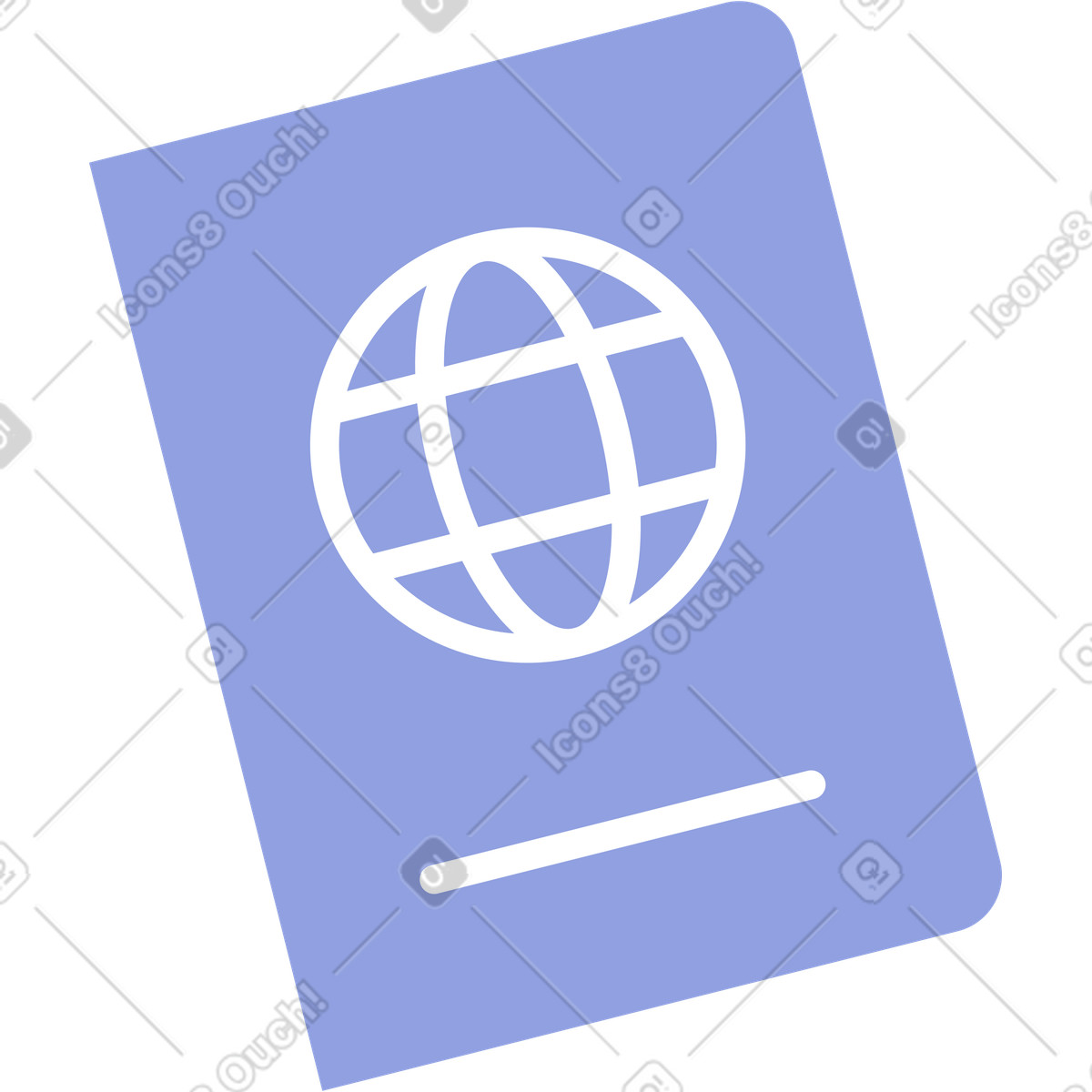 Passaporto illustrazione in stile Juicy scarica in PNG, SVG