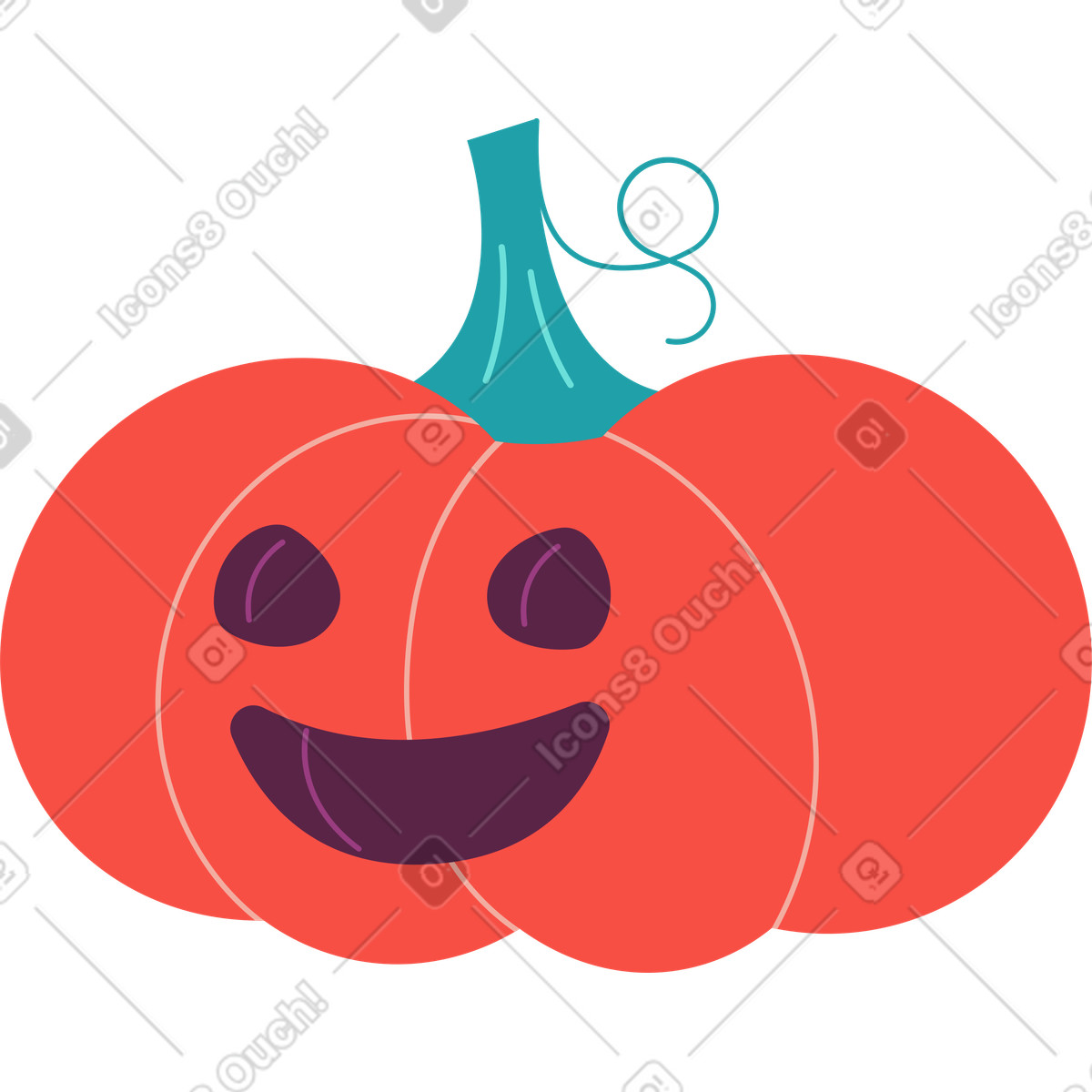Lustiger kürbis-Illustration im Sammy-Stil als Download in PNG, SVG
