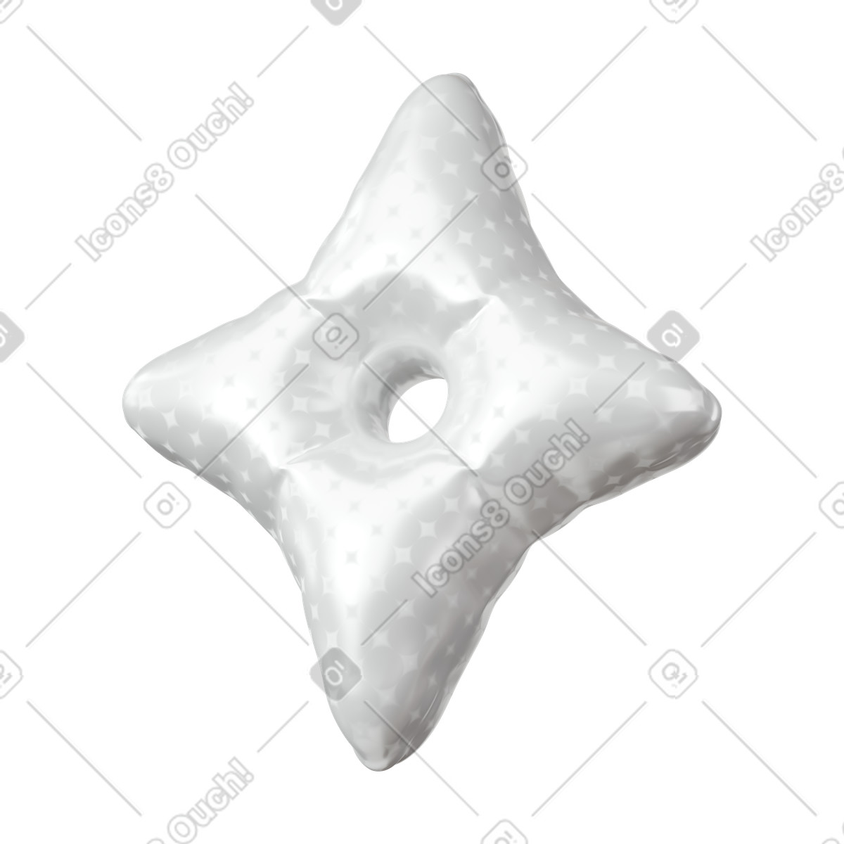 Inflated ai star illustration in 3D Stickle style download in PNG, SVG
