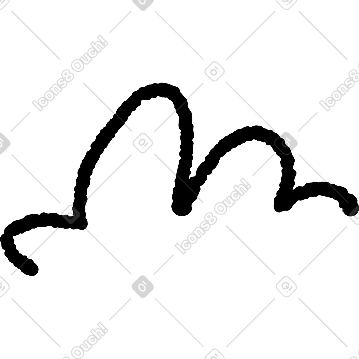 下载 Black Chalk 风格的 Cloud outline doodle with curved line and rounded ends 插画，支持 PNG、SVG 格式