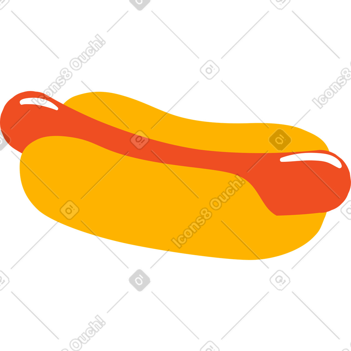 Hot dog illustration in Flame style download in PNG, SVG